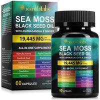 Sea Moss + Black Seed Oil – 4‑in‑1 Daily Performance enhancer Capsules with Ashwagandha & Ginger